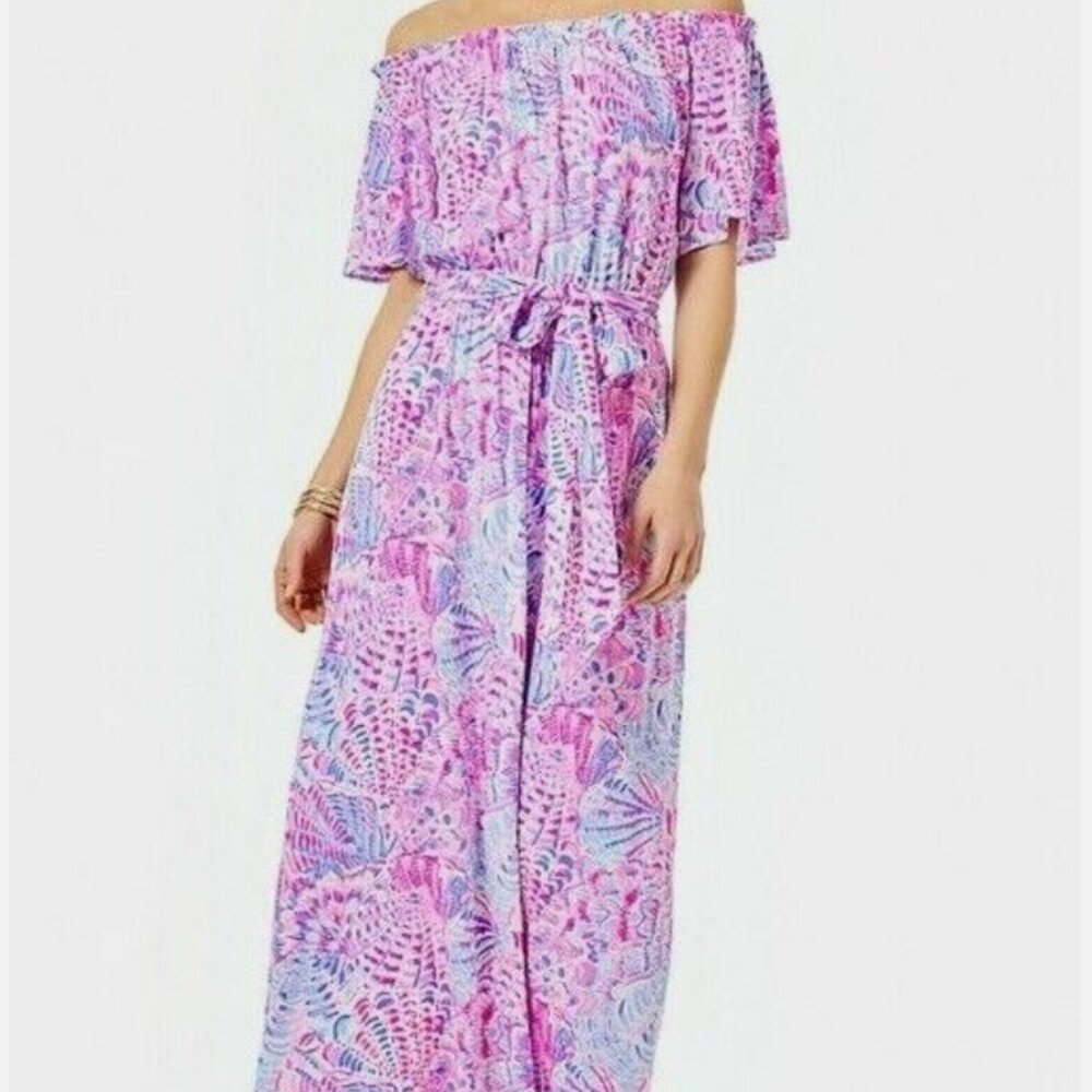 Lilly Pulitzer MORIAH MIDI DRESS Raz Berry Sea You Soon Lilac Pink - Size XS